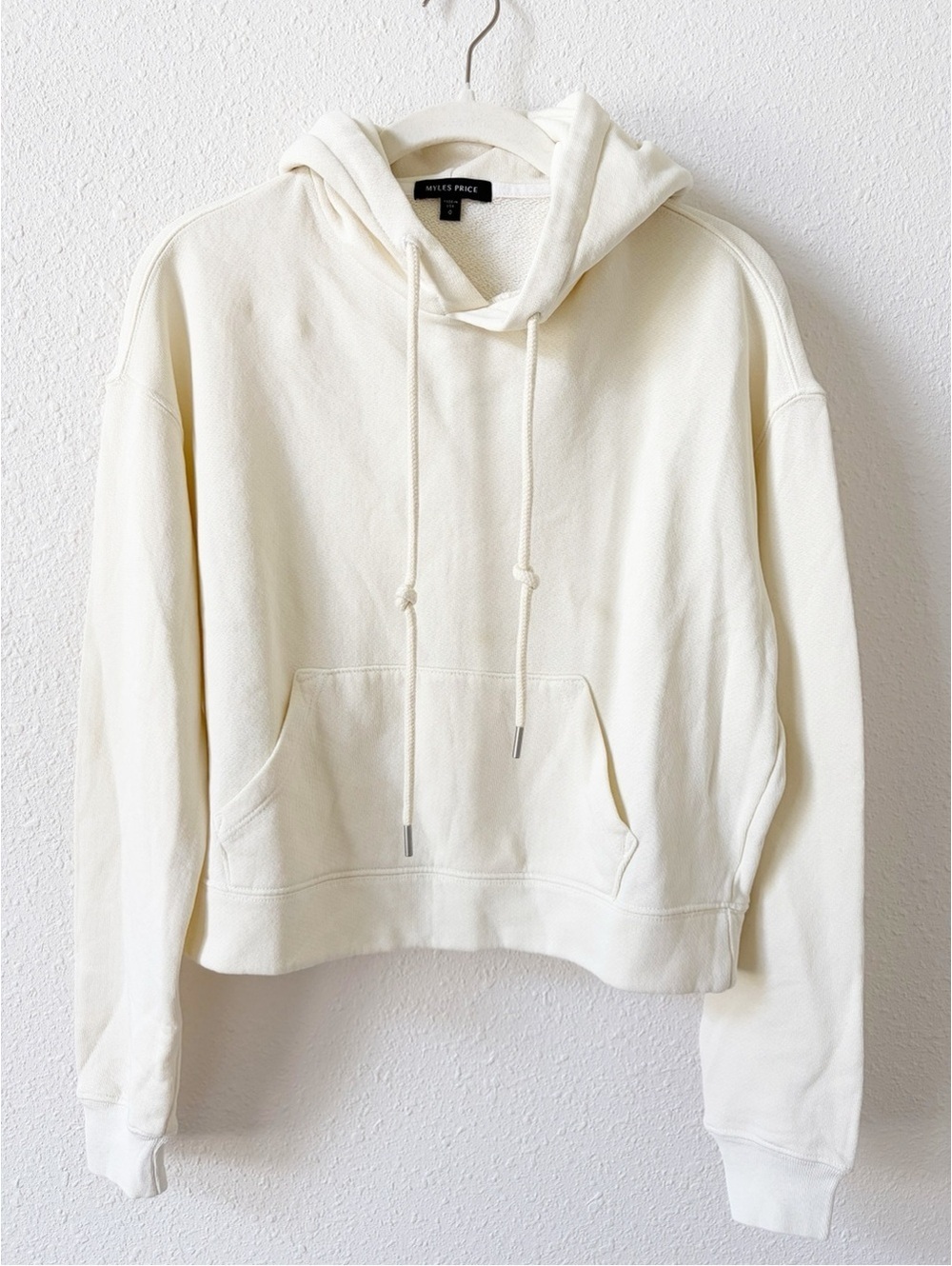 Myles Price Off White Cropped Hoodie Size 0 US XS Neutral Minimalist Casual